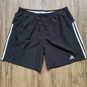 Adidas Climalite Response Mens Shorts Large Black Lined Drawstrings Zip Pocket
